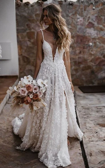 boho wedding dress cheap